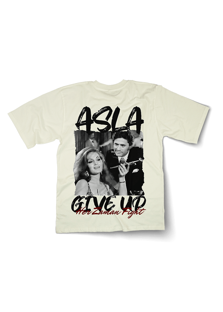 Asla Give Up Oversized T-shirt - OrginalTurq
