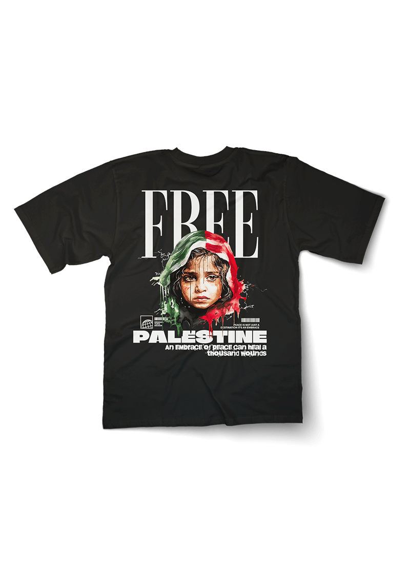 Free Palestine Kid Oversized T-Shirt - OrginalTurq